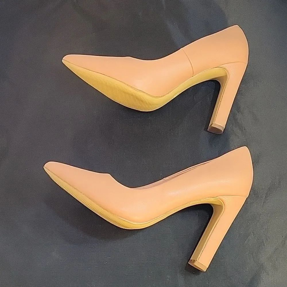 BRAND NEW A.NEW DAY POINTED TOE WOMEN"S SLIP-ON SUE BLOCK HEEL PUMPS - Picture 10 of 16